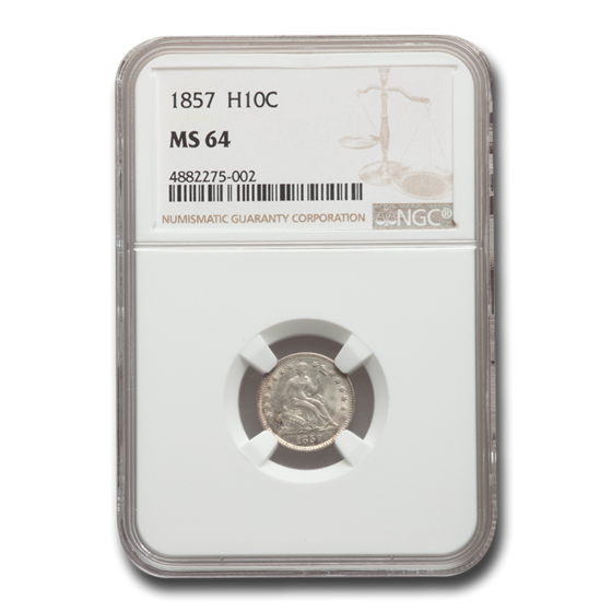 1857 Liberty Seated Half Dime MS-64 NGC 1857 Liberty Seated Half Dime MS-64 NGC